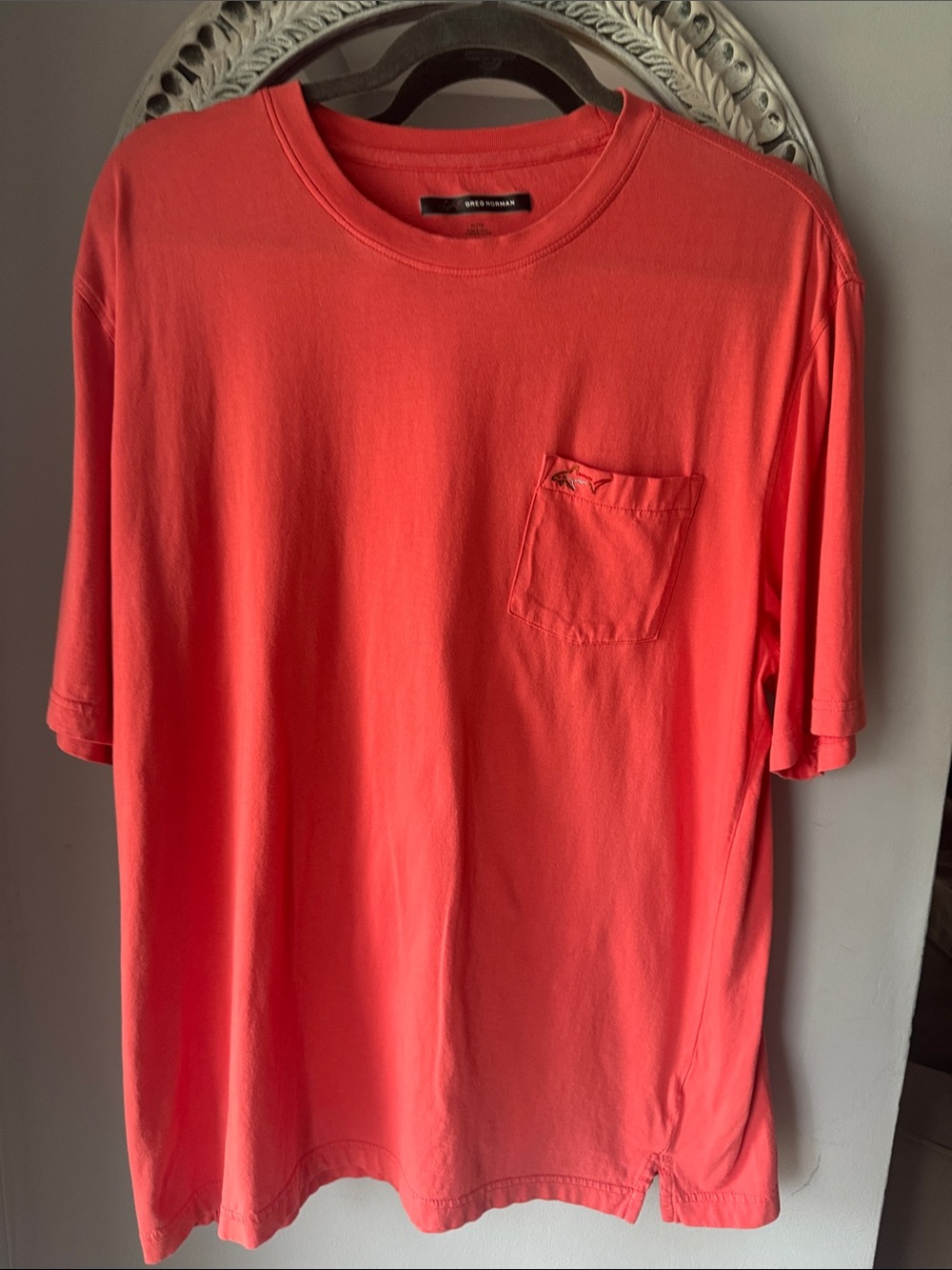 Attack Life by Greg Norman Coral Short Sleeve Pocket Tee